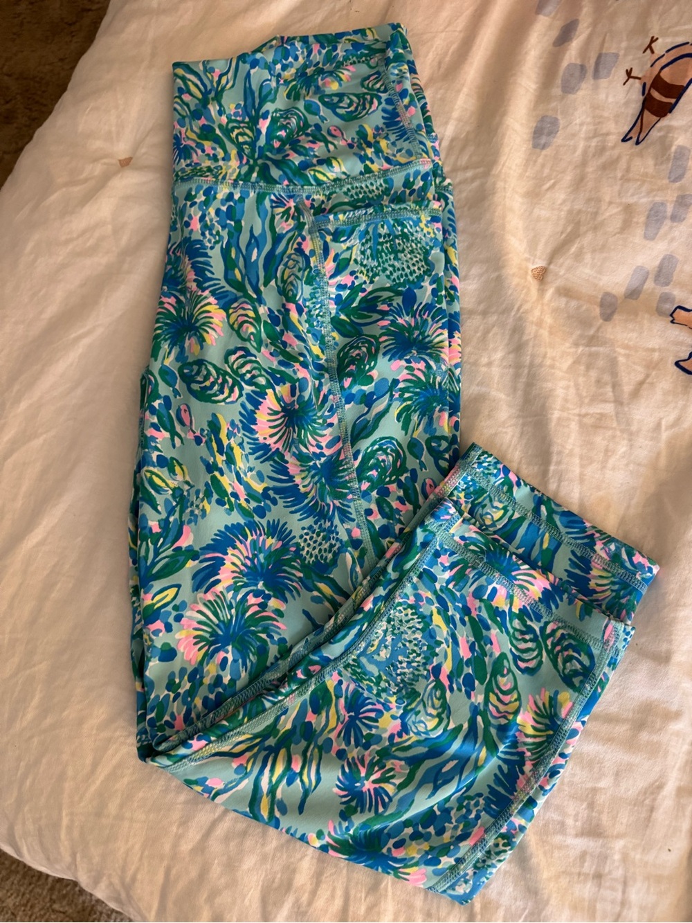 Lilly Pulitzer NWOT Turquoise & Blue Floral-Print Leggings💚